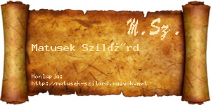 Matusek Szilárd névjegykártya